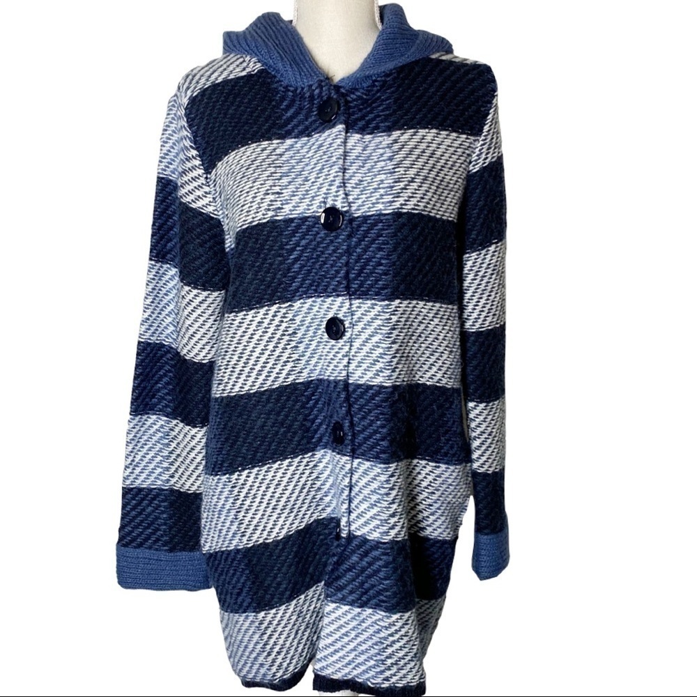 MARY Firenze striped long sweater size L blue